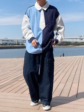 「PairPair（ペアペア）のアイテム（シャツ/ブラウス）」を使った、PairPair_menさん（メンズ・170cm）の春コーディネート