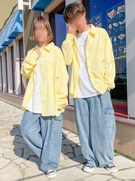 「PairPair（ペアペア）のアイテム（シャツ/ブラウス）」を使った、PairPair_menさん（メンズ・170cm）の春コーディネート