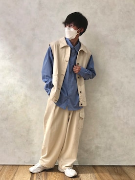 「PairPair（ペアペア）のアイテム（シャツ/ブラウス）」を使った、PairPair_menさん（メンズ・170cm）の春コーディネート