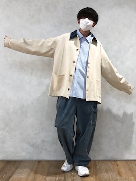 「バルーンパンツ」｜「アイテム（カバーオール）」を使った、PairPair_menさん（メンズ・170cm）の冬コーディネート