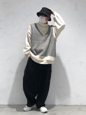 「pairpair」｜「アイテム（帽子）」を使った、PairPair_menさん（メンズ・170cm）の冬コーディネート