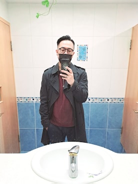 「DOLCE&GABBANA（ドルチェアンドガッバーナ）のアイテム（アクセサリー）」を使った、Steven Muさん（メンズ・177cm）の冬コーディネート