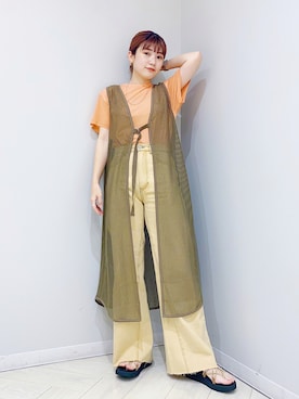 「KBF（ケイビーエフ）のアイテム（アクセサリー）」を使った、AKARIさん（レディース・159cm）の夏コーディネート