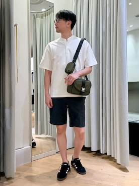 「アイテム（ボディバッグ/ウエストポーチ）」を使った、murakamiさん（メンズ・179cm）の夏コーディネート