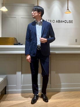 「アイテム（テーラードジャケット、ブルー系）」を使った、murakamiさん（メンズ・179cm）の夏コーディネート
