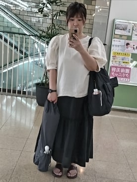 「u plume（ユープリュム）のアイテム」を使った、てんてんさん（レディース・157cm）の夏コーディネート