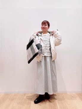 「アイテム（ダウンジャケット/コート）」を使った、umechiさん（レディース・150cm）の秋コーディネート