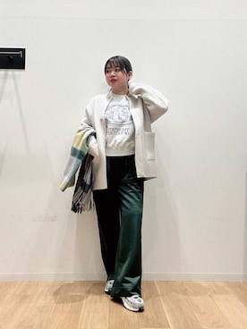 「URBAN RESEARCH（アーバンリサーチ）のアイテム（ストール/ショール）」を使った、umechiさん（レディース・150cm）の冬コーディネート