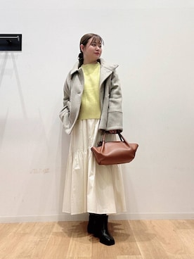 「アイテム（ピーコート）」を使った、umechiさん（レディース・150cm）の秋コーディネート