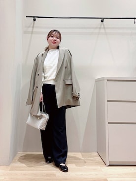 「URBANRESEARCH」｜「アイテム（バレエシューズ）」を使った、umechizuさん（レディース・150cm）の冬コーディネート