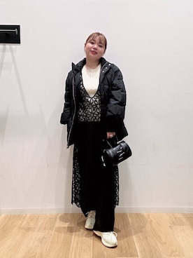 「URBAN RESEARCH（アーバンリサーチ）のコードレースレイヤードワンピース（ワンピース）」を使った、umechiさん（レディース・150cm）の夏コーディネート