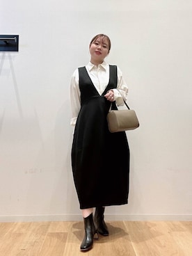 「URBAN RESEARCH ROSSO WOMEN（アーバンリサーチ　ロッソ）のアイテム（ジャンパースカート）」を使った、umechiさん（レディース・150cm）の秋コーディネート