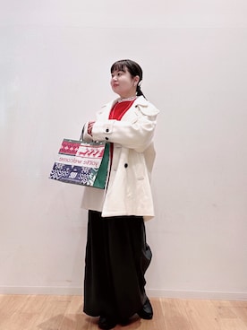 「アイテム（バレッタ/ヘアクリップ）」を使った、umechiさん（レディース・150cm）の冬コーディネート