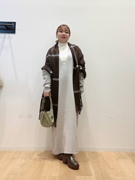 「アイテム（マフラー）」を使った、umechiさん（レディース・150cm）の秋コーディネート