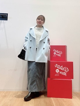 「アイテム（ピーコート）」を使った、umechiさん（レディース・150cm）の冬コーディネート