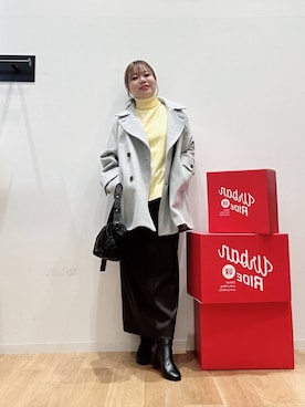 「アイテム（ピーコート）」を使った、umechiさん（レディース・150cm）の冬コーディネート