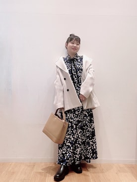 「アイテム（ピーコート）」を使った、umechiさん（レディース・150cm）の冬コーディネート