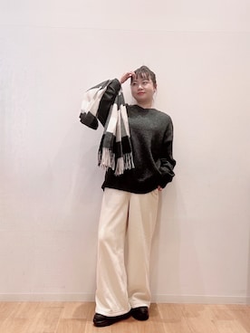 「URBAN RESEARCH（アーバンリサーチ）のアイテム（マフラー）」を使った、umechiさん（レディース・150cm）の冬コーディネート