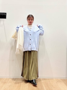 「URBAN RESEARCH（アーバンリサーチ）のアイテム（ストール/ショール）」を使った、umechiさん（レディース・150cm）の冬コーディネート