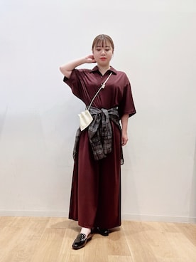 「アイテム（ポーチ）」を使った、umechiさん（レディース・150cm）の秋コーディネート