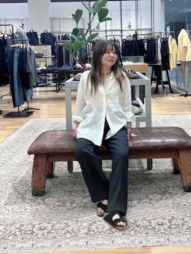 「URBAN RESEARCH DOORS（アーバンリサーチドアーズ）のBIRKENSTOCK　ARIZONA LEVE（サンダル、ブラック系）」を使った、umechiさん（レディース・150cm）の春コーディネート
