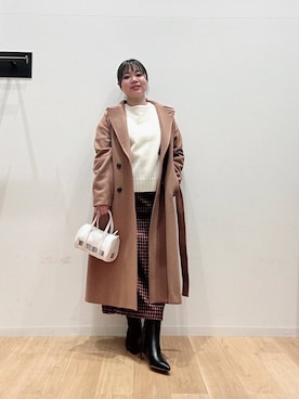 「アイテム（チェスターコート）」を使った、umechiさん（レディース・150cm）の冬コーディネート