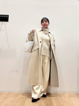 「アイテム（ステンカラーコート）」を使った、umechiさん（レディース・150cm）の冬コーディネート