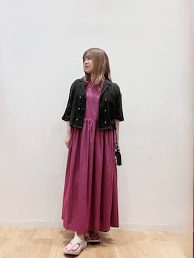 「URBANRESEARCH」｜「アイテム（ワンピース/ドレス）」を使った、umechizuさん（レディース・150cm）の夏コーディネート