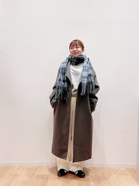 「アイテム（ストール/ショール）」を使った、umechiさん（レディース・150cm）の秋コーディネート