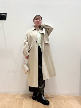 「アイテム（ステンカラーコート）」を使った、umechiさん（レディース・150cm）の冬コーディネート