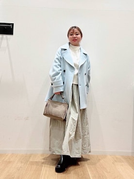 「アイテム（ピーコート）」を使った、umechiさん（レディース・150cm）の冬コーディネート
