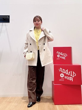 「アイテム（ピーコート）」を使った、umechiさん（レディース・150cm）の冬コーディネート