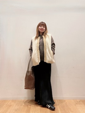 「アイテム（ベスト）」を使った、umechiさん（レディース・150cm）の秋コーディネート