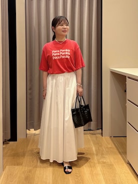 「URBAN RESEARCH（アーバンリサーチ）のアイテム（Tシャツ/カットソー）」を使った、umechiさん（レディース・150cm）の夏コーディネート