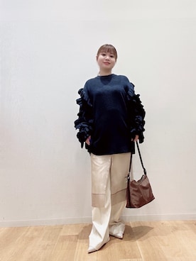 「アイテム（ローファー、ホワイト系）」を使った、umechiさん（骨格ナチュラル・レディース・150cm）の秋コーディネート