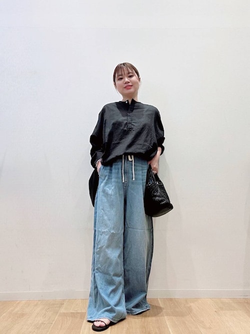 URBAN RESEARCH　綿麻デニムイージーパンツ　38 アーバンリサーチ URBAN RESEARCH 綿麻デニムイージーパンツ （L