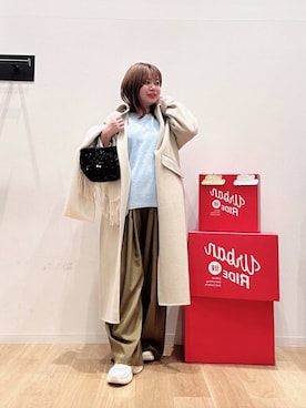 「URBAN RESEARCH（アーバンリサーチ）のアイテム（ストール/ショール）」を使った、umechiさん（レディース・150cm）の冬コーディネート