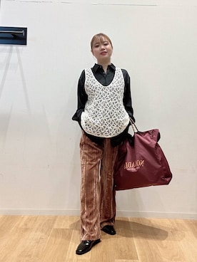 「URBAN RESEARCH（アーバンリサーチ）の2wayコードレースベスト（ベスト）」を使った、umechiさん（レディース・150cm）の夏コーディネート