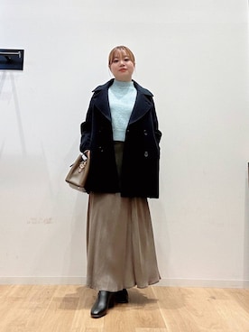 「アイテム（ピーコート）」を使った、umechiさん（レディース・150cm）の秋コーディネート