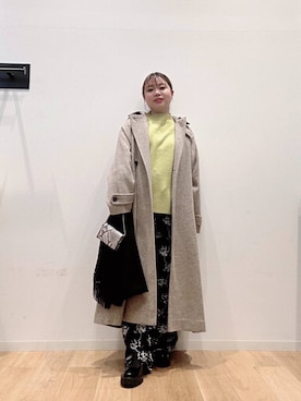 「アイテム（ステンカラーコート）」を使った、umechiさん（レディース・150cm）の冬コーディネート