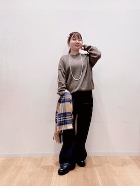 「アイテム（バレッタ/ヘアクリップ）」を使った、umechiさん（レディース・150cm）の秋コーディネート