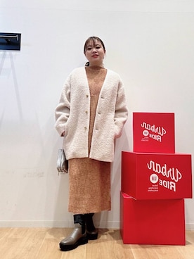 ループヤーンウールコクーンコートを使った人気ファッション