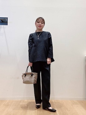「URBAN RESEARCH（アーバンリサーチ）の『3サイズ展開』タックテーパードパンツ（その他パンツ）」を使った、umechiさん（レディース・150cm）の冬コーディネート