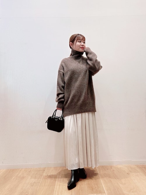 new basic CASHMERE SILK MOULINE TURTLE-NECK KNIT（ニット/セーター