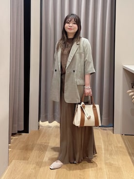 「URBAN RESEARCH（アーバンリサーチ）の『別注』GOOD ROCK SPEED×URBAN RESEARCH　 NYC T-SHIRTS（Tシャツ/カットソー、ブラウン系）」を使った、umechiさん（レディース・150cm）の春コーディネート