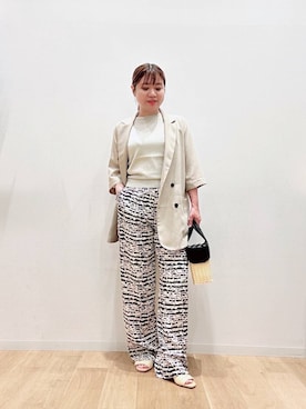 「URBAN RESEARCH（アーバンリサーチ）のシアーメッシュハーフスリーブジャケット（その他アウター）」を使った、umechizuさん（レディース・150cm）の夏コーディネート