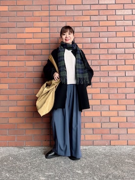 「アイテム（ストール/ショール）」を使った、umechiさん（レディース・150cm）の冬コーディネート