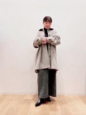 「アイテム（ステンカラーコート）」を使った、umechiさん（レディース・150cm）の冬コーディネート