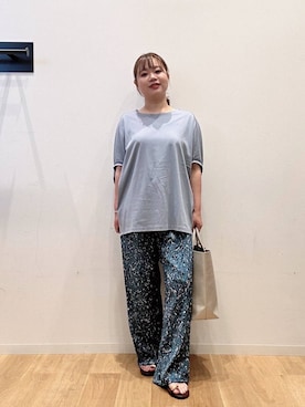 「URBAN RESEARCH DOORS（アーバンリサーチドアーズ）のコクーンシルエットプルオーバー（Tシャツ/カットソー）」を使った、umechiさん（レディース・150cm）の夏コーディネート