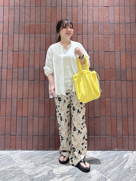 「URBAN RESEARCH（アーバンリサーチ）のBONGUSTA　NARAM HANDBAG（ハンドバッグ、イエロー系）」を使った、umechiさん（レディース・150cm）の春コーディネート